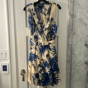 Blue floral banana republic dress